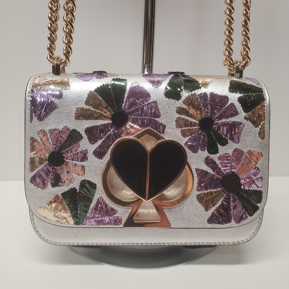 Kate spade small Nicola twistlock wallflower leather convertible shoulde…